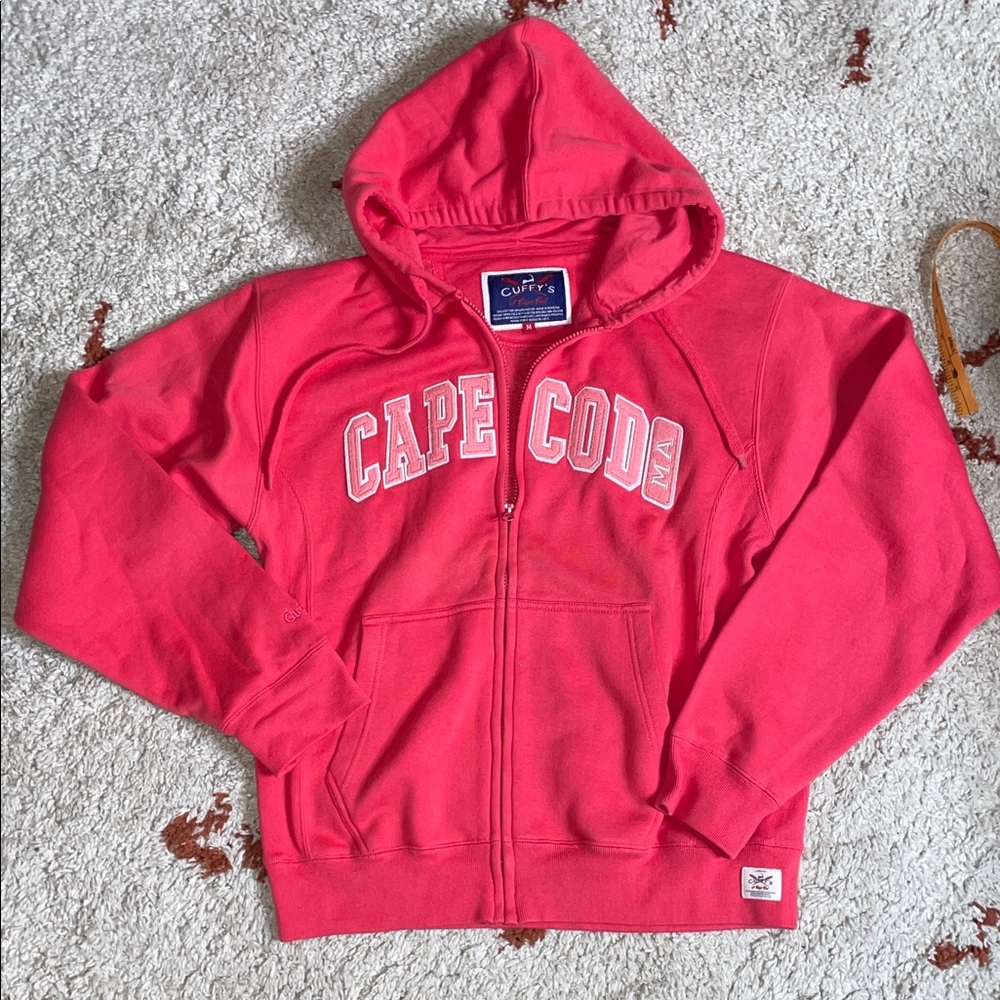 NWOT- Cuffy’s- Cape Cod- Sz Med- Hot Pink Mid Weight Zip Up Hoodie